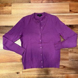 J Crew amethyst purple cotton-blend cardigan worn once